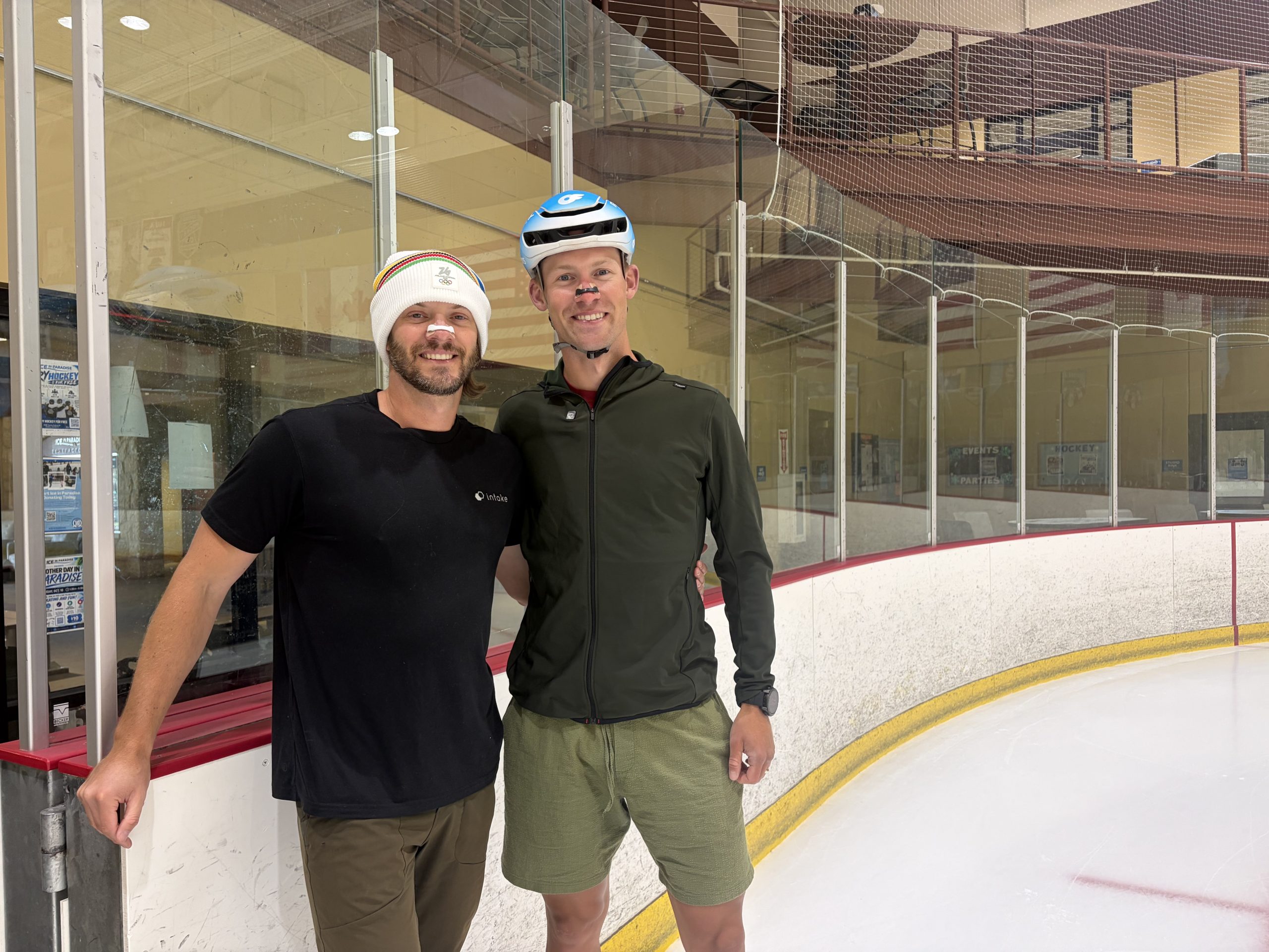Danish-Olympic medalist sports Santa Barbara company breathing aid strip on and off the ice rink - Santa Barbara News-Press